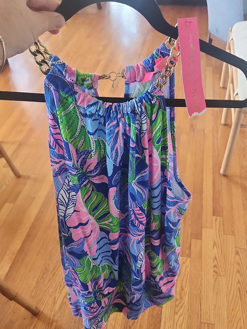 Lilly Pulitzer Sleeveless Tropical Tank Top - Pink, Blue, Green